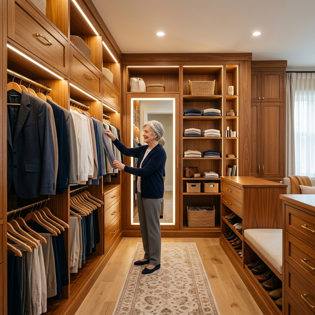 Barrier-free ADA-compliant custom closet system