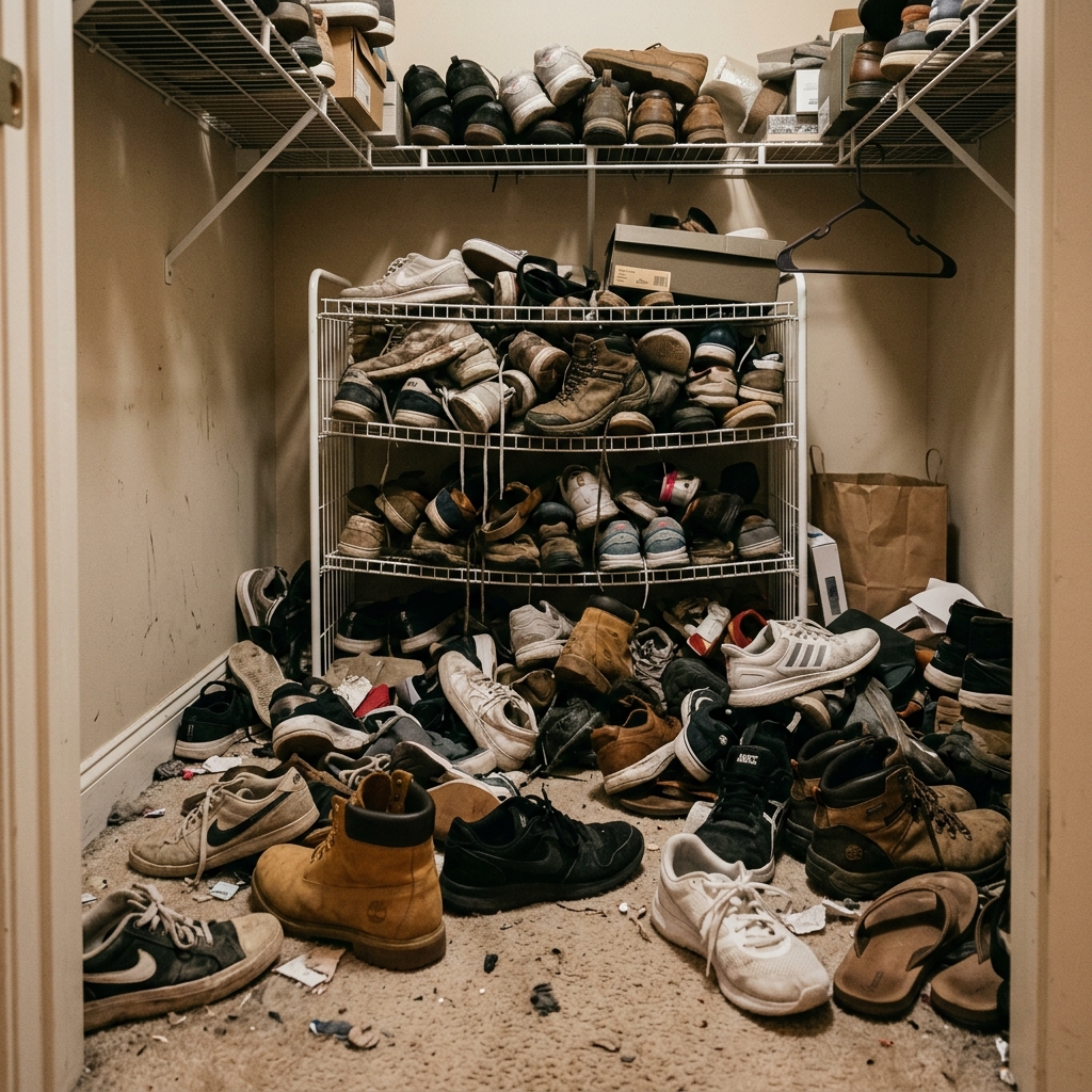 Disorganized Closet Floor