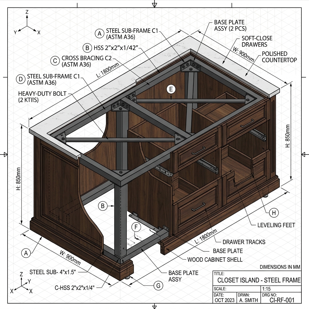 Concealed Passover pocket door vault in smoked walnut finish with heavy-duty seasonal dishware shelving and mechanical key-lock.